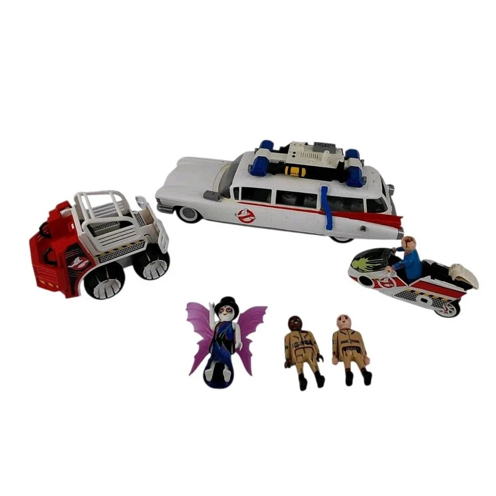 Playmobil Ghostbusters Ecto-1  Car Spengler Cage Car Sky Bike Motorcycle Figures